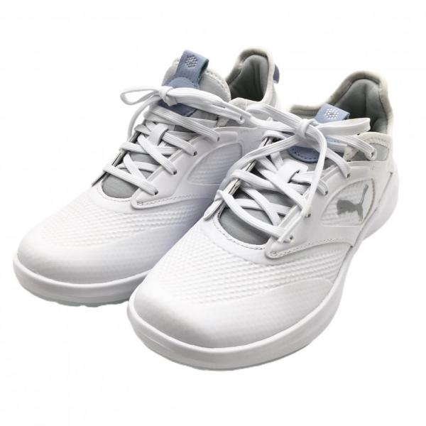 【新品】プーマ ゴルフシューズ 白×グレー 376158-01 イグナイト マリブ スパイクレス  ...