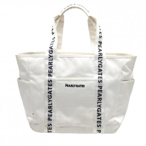 パーリーゲイツ ロッカーバッグ 白×黒 持ち手ロゴ ビッグトートバッグ ゴルフ PEARLY GAT...