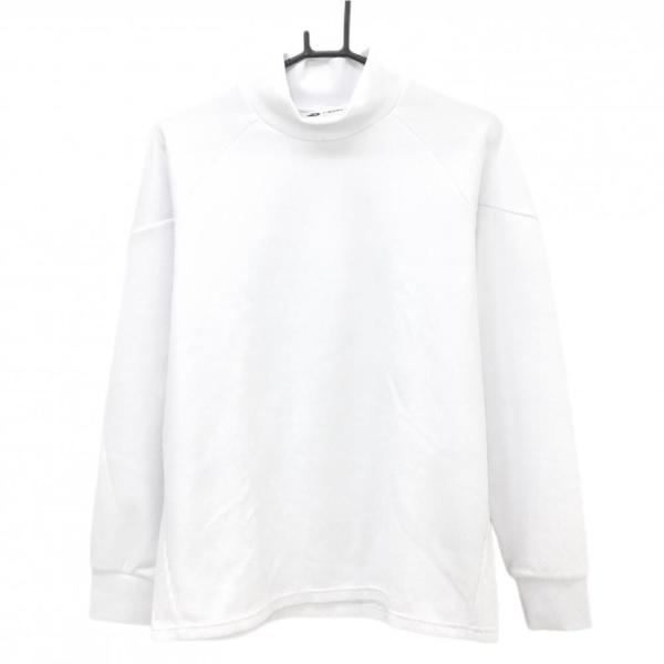 【超美品】ティゴラ 長袖ハイネックシャツ 白 吸水速乾 ストレッチ UVカット 防風 メンズ L ゴ...
