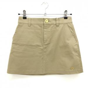 【新品】サマンサタバサNo.7 スカート ブラウン ロゴ刺しゅうネイビー レディース 38(M) ゴルフウェア Samantha Thavasa