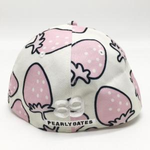 パーリーゲイツ フラットキャップ 白×ピンク ...の詳細画像2