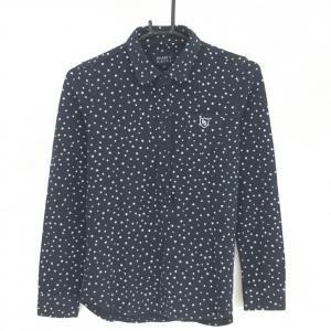 パーリーゲイツ 長袖ポロシャツ ネイビー×白 星総柄 レディース 0(S) ゴルフウェア PEARLY GATES