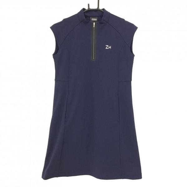 【超美品】ゼロハリバートン半袖ハイネックワンピースネイビー  レディース S ゴルフウェア 2024...