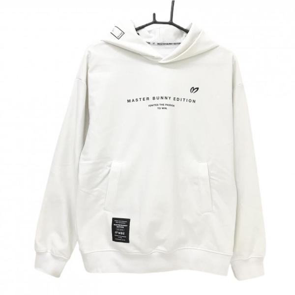 マスターバニー パーカー 白×黒 ロゴプリント 裏起毛 トレーナー レディース 2(L) ゴルフウェ...