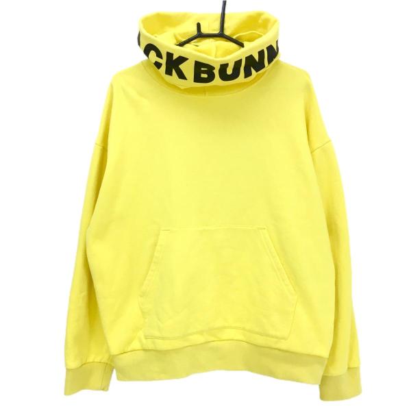 ジャックバニー パーカー イエロー×黒 ロゴプリント ポケット 裏起毛  メンズ 6(XL) ゴルフ...