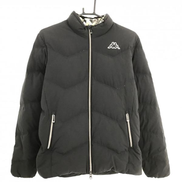 カッパ ダウンジャケット 黒　ロゴ刺しゅう ダウン80％  メンズ L ゴルフウェア Kappa