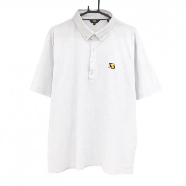 ラウドマウス 半袖ポロシャツ 白 シャガデリック ボタンダウン 地模様 メンズ XXL ゴルフウェア...