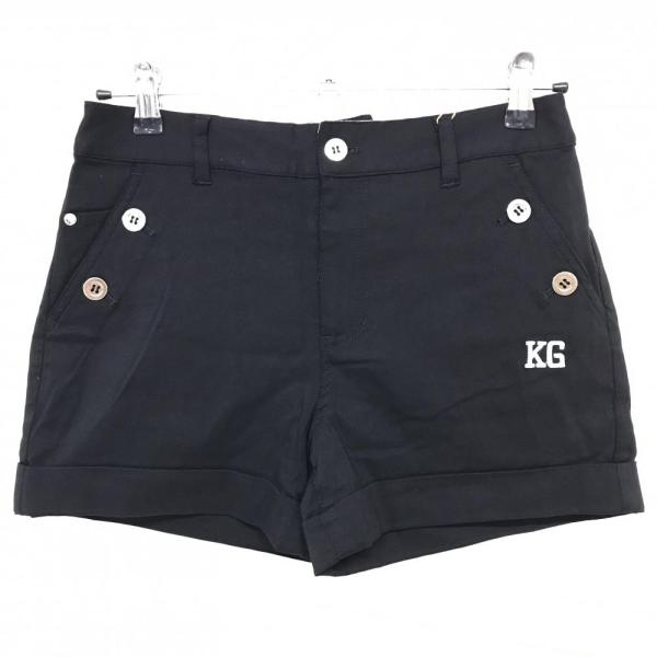 【新品】キスオンザグリーン ショートパンツ 黒×白 ストレッチ ヒップロゴ  レディース 2(M) ...