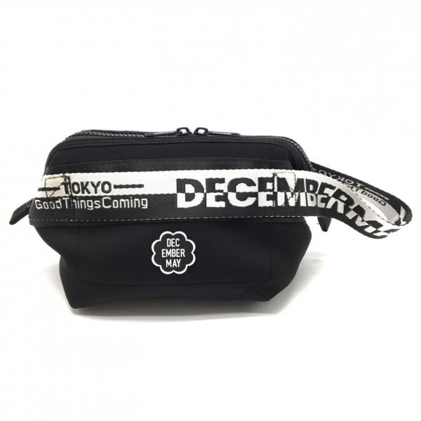 【超美品】ディセンバーメイ ポーチ 黒×白 ロゴテープ カートバッグ  ゴルフ DECEMBERMA...