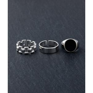 指輪 メンズリング 3点セット 【サイズ調整可能】の商品画像