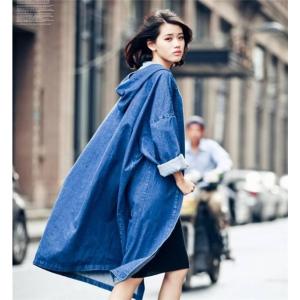 トレンチコート レディース ロングコート デニム 綿 無地 薄手 長袖 おしゃれ 大きいサイズ ゆったり ファション カジュアル トップス春 秋  2019