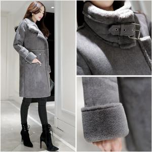 ロングジャケット レディース 裏起毛 モッズコート セーム革 シャミ皮 ボア トレンチコート 大きいサイズ アウター OL 通勤 オフィス 冬 秋