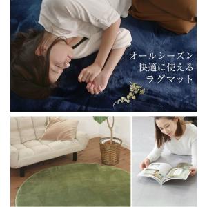 ラグ 直径140cm 円形 洗える おしゃれ ...の詳細画像1