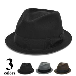 EDHAT エドハット フェルト中折れハット つば 短い ブラック 黒 EDHAT エドハット フェルト中折れハット つば 短い ブラック 黒