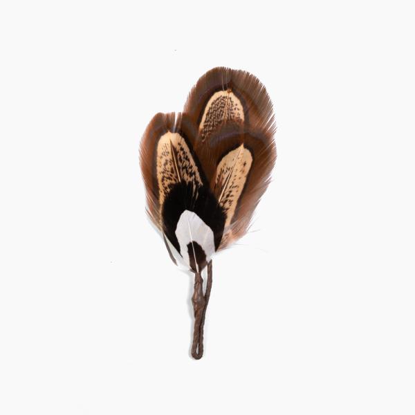 メール便対応 帽子 ハット用 羽飾り ブラック×グリーン メンズ レディース 天然 鳥 羽根 フェザ...