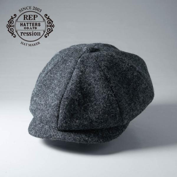 ハリスツイード キャスケット メンズ 秋冬 ウール100％ ツイード グレー 帽子 REPRESSI...