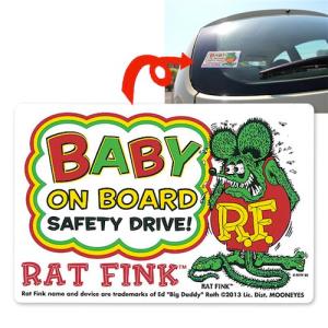 ラットフィンク ステッカー ベイビーオンボード RatFink BabyOnBoard アメ車 HOTROD アメリカン雑貨 世田谷ベース ベイビーオンボード｜repairs