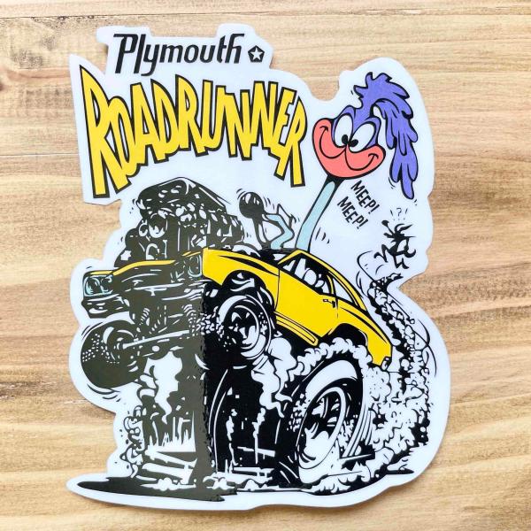 ロードランナー ステッカー 車 PLYMOUTH バイク ヘルメット アメリカン雑貨 レーシングステ...