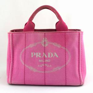 プラダ PRADA カナパ BN2439 ハンドバッグ ピンク キャンバス レディース 【中古】