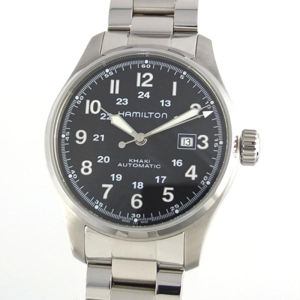 ハミルトン カーキ フィールド H706250 自動巻 ブラック文字盤 メンズ腕時計 SS 【中古】...