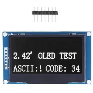 OLEDディスプレイモジュール SSD1309 I2C SPIパラレルインターフェース用2.42インチOLEDディスプレイモジュール128X64 ホワイトテキスト