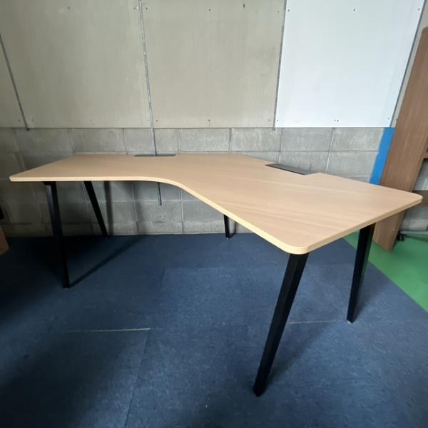 【中古】内田洋行/ウチダ オフィスデスク L字デスク ブーメランデスク 120° 引出し無し W2,...