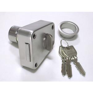 PR LA,DA取替用シリンダーとNDZ-1面付補助錠 同一仕様 ステン色 扉厚33