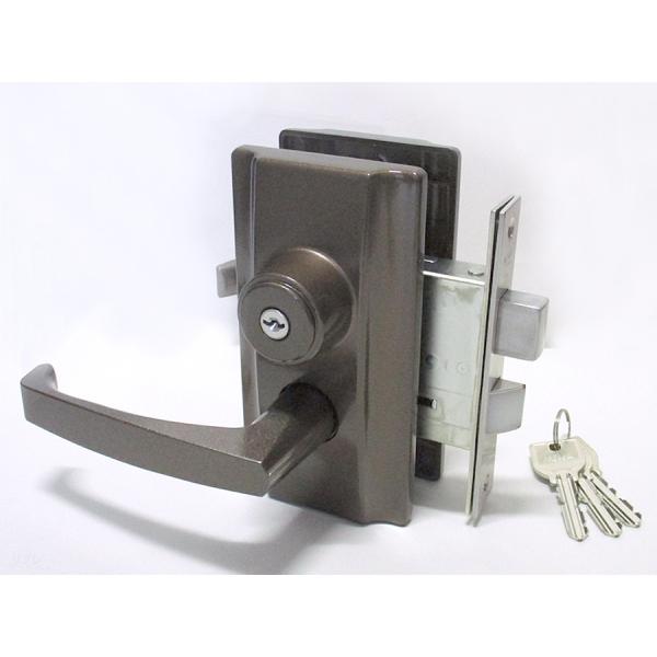 ミワロック製インテグラル錠 レバーハンドルタイプ U9-HL20-1 64×40 ブロンズ色(茶色)...