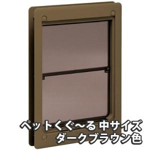 ペットくぐ〜る2 中サイズ　ダークブラウン色 小型犬〜中型犬向けのペット用ドアです。