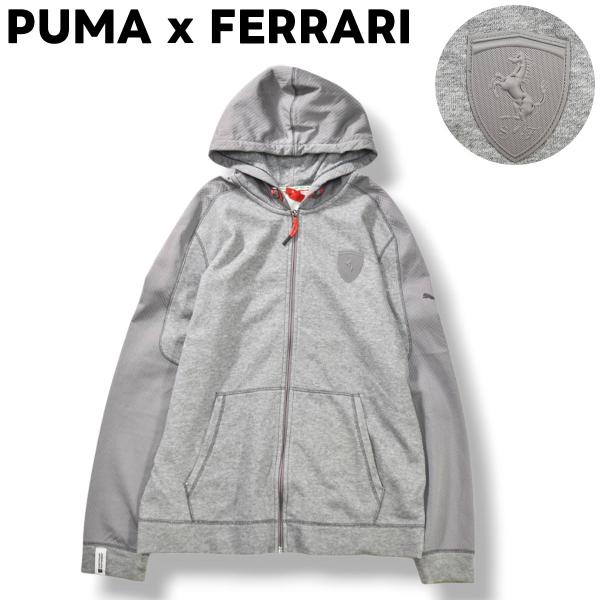 プーマ PUMA x フェラーリ FERRARI エンブレム ロゴ メッシュ 切替 ジップ パーカー...