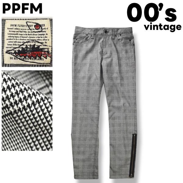 00s archive ピーピーエフエム PPFM スラックス パンツ チノパン ジップアップ 装飾...