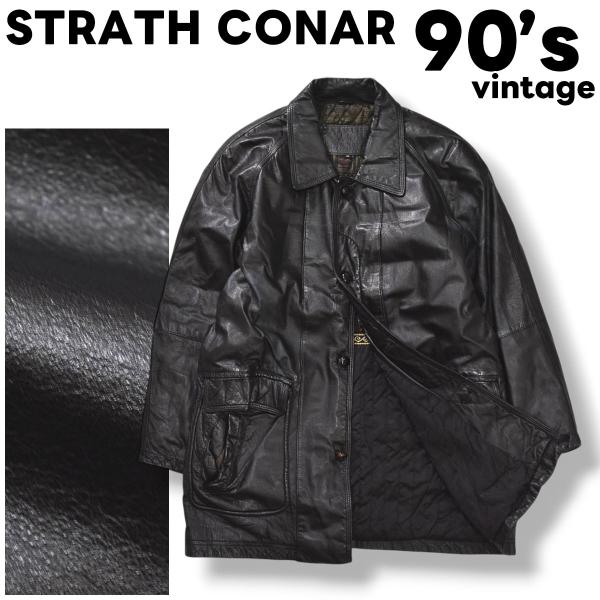 90s ヴィンテージ ストラスコナー STRATH CONAR 牛革 カウハイド レザー ミドル コ...