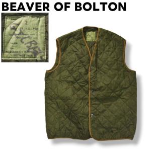イギリス軍 ビーバーオブボルトン BEAVER OF BOLTON 中綿 キルティング ベスト コンバット スモック ライナー LINER COMBAT SMOCK 2 M相当 オリーブ メンズ