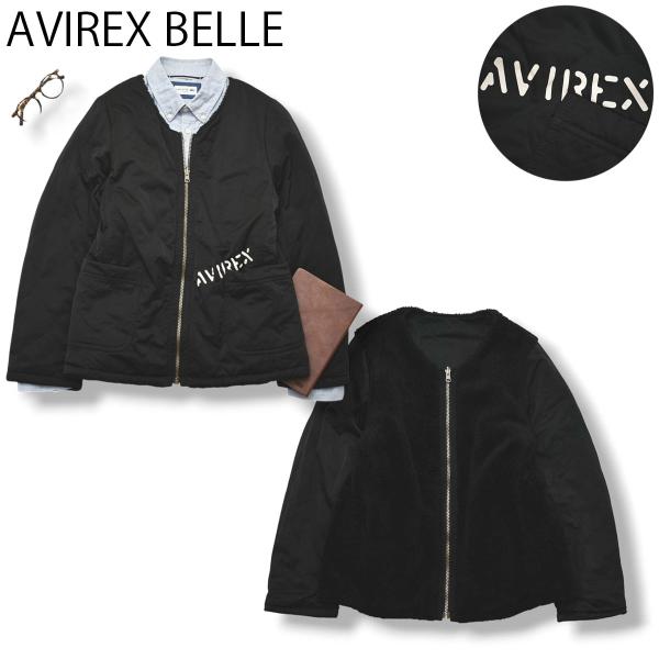 アヴィレックス ベル AVIREX BELLE 中綿 キルティング x シャギー ボア フリース リ...