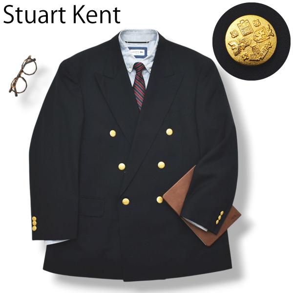 スチュアートケント Stuart Kent テーラードジャケット ブレザー 紺ブレ ダブル 6B 金...