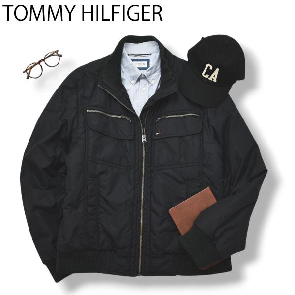 トミーヒルフィガー ラグランスリーブ 中綿 キルティング ジャケット XL 黒