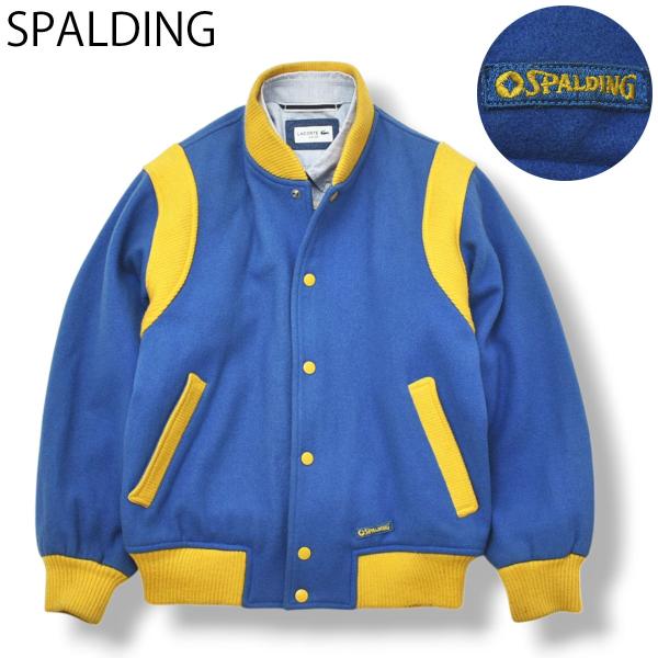 90s SPALDING スポルティング ウール スタジャン S  青 x 黄色