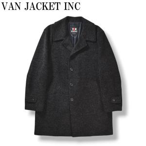 90sヴィンテージ ヴァンヂャケット VAN JACKET INC アルパカ ウール ハーフ ステンカラーコート バルマカーンコート オーバーコート L メンズ