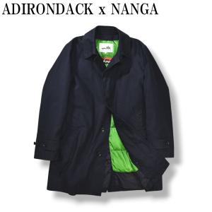 アディロンダック ADIRONDACK x ナンガ NANGA ダウンライナー付き ハーフ丈 コットン ステンカラーコート バルマカーンコート オーバーコート L ネイビー メンズ