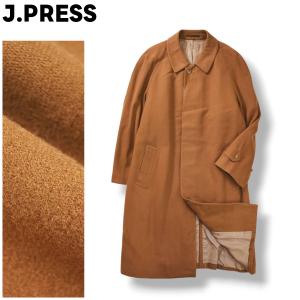 日本製 ジェイプレス J.PRESS ウール ロング ステンカラー コート アウター 比翼 M キャメル メンズ