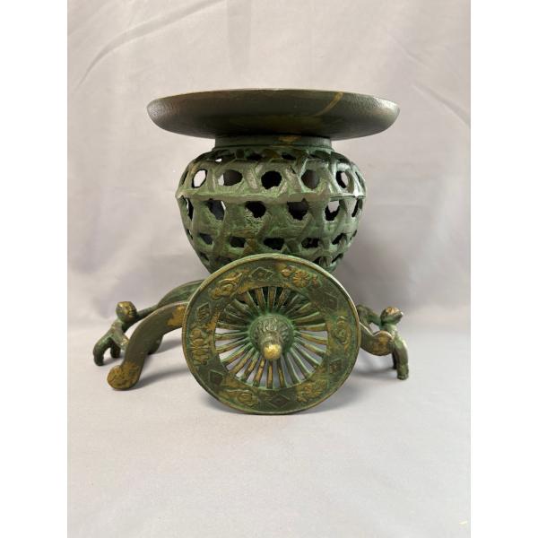 薄端 御所車 (鉄製) 花器 金属工芸 約5.5kg