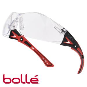 bolle セーフティグラス RUSH PLUS クリアレンズ ブラック&レッド メンズ アイウェア 紫外線カット UVカット｜repmartjp