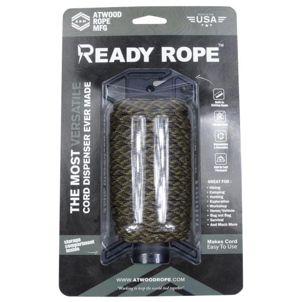 ATWOOD ROPE ロープディスペンサー Ready Rope 100ft パラコード付 グラウ...