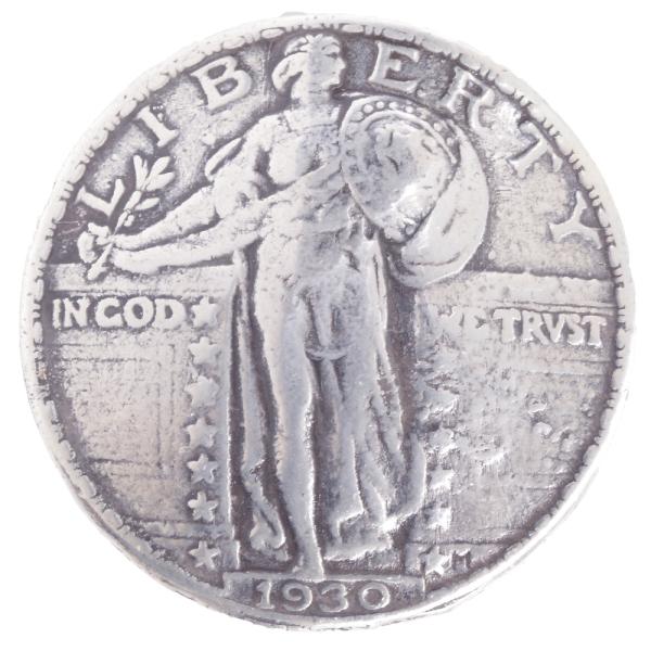 コインコンチョ スタンディング リバティ E レプリカ [ 通常ネジ ] クォーター | ハンドメイ...