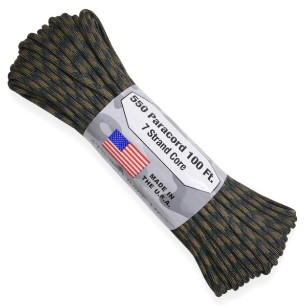 ATWOOD ROPE 550パラコード タイプ3 ウッドランドカモ アトウッドロープ ARM 商用...
