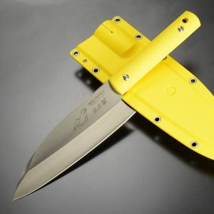 Gサカイ サビナイフ4 出刃包丁 シャチ 片刃 イエロー H1防錆鋼