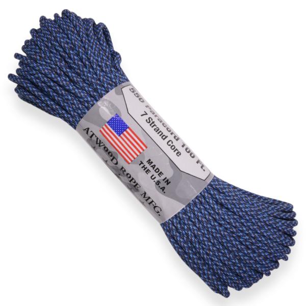 ATWOOD ROPE 550パラコード タイプ3 ブルースペックカモ [ 30m ] アトウッドロ...