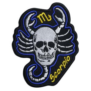 Ivamis Trading パッチ SCORPIO SKULL 黄道十二星座パッチ さそり座 ツイル生地 P5471