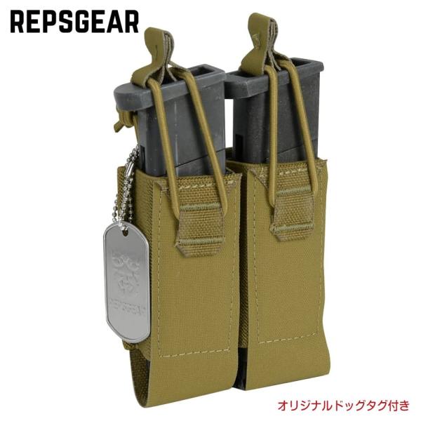 REPSGEAR ダブルマガジンポーチ MOLLE対応 ピストル用 PTP023 [ コヨーテブラウ...
