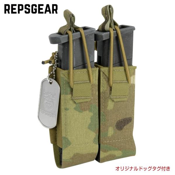 REPSGEAR ダブルマガジンポーチ MOLLE対応 ピストル用 PTP023 [ マルチカム ]...